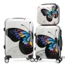 Sets Ladies Butterfly Roller Trolley Gepäckset Set kleiner tragbarer Make -up -Koffer Langstreckenweg Multi funktionaler Speicher