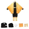 Anime Costumes 2024 New Anime Agatsuma Zenitsu Cosplay Come Kimono Hallown Clothes Party Uniform Wig Women Kids Y240422