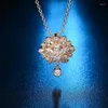 Kettingen Luxe mode Crystal Flower ketting kleurrijke zirkoon esthetische hangende romantische mooie sieraden voor vrouwelijke meisjes