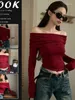 Camicie da donna vino rosso dolce una camicia a maniche lunghe a pieghe lunghe con spalla da donna in forma slim fit francese sexy sliceming rivelatrice