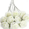 Decorative Flowers Pack Of 50 Rose Artificial Flower DIY Crafting Bouquet Simulation Fake Romantic Decorations Presents Office