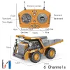 Bilar rc grävmaskin gaffeltruck elektrisk bulldozer dump lastbil 4wd fjärrkontroll bilar tekniska fordon barn leksak för pojkar barn gåvor