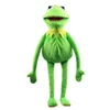 Kermit Frog Hand Puppet Doll Schoolväska grön plysch leksak Big Abdominal Språkföreställningar 240415