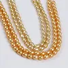 Ketten 6-7mm/7-8mm Gold Farbe Süßwasserperlen Perlen Reisform Perlen Strang für Schmuckherstellung DIY-Armband Halskette