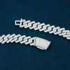 Custom Iced Out High Quality 925 Sterling Silver 14k Glod 2- Row Moissanite Cuban Link Chain