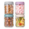 Förvaringsflaskor 4st läcksäker glas burk set mat behållare bra tätning säkra matkvalitetsburkar kryddor muttrar kapsel