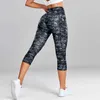 Damskie spodenki Leopard Yoga Pants Women Capris Cut nogi Pocket Gym Trening Spodnie Kamuflaż Jogging Zasiłek damski zużycie fitness