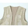 Gilet da donna gilet ricamo a punta aperta senza maniche donna donna estate femminile vintage chic tops