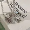 Desginer Viviennes Westwood motkvalitet! Saturn Par Planet Necklace Unisex Punk New Sweater Chain Neckchain 22