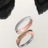 Ny bred design 18K Rose Gold Plated Earrings Ring för kvinnor Sliver Teen Girls Trendy Set Chain Armband Fashion Party Mother Engagement smycken gåvor damer coola