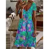 Vestidos de festa Mulheres Mini vestido casual básico colorido floral floral borboleta engraçada 3d férias de impressão para a praia Jurken dames vestido