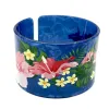 Strands New Fashion Women Bracelet Bangle com Plumeria Flowers acrílico Bulbões de manguito para ilhas tropicais da Polinésia Pacífico