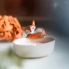 Candle Holders Creative Cute Sleeping Ceramic Holder Cartoon Resin Ornaments Tealight Bar Dining Table Decor