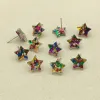 Örhängen ny ankomst! 12mm 100 st/Lot Acrylic StarShape Sequin Color Earring Studs för örhängen Tillbehör/delar smycken DIY