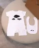 Baby luxury rompers with bibs 2pcs sets designer newborn bodysuit toddler kids letter printed onesies jumpsuits infant boys girls cotton climb clothes Z7816