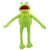 Kermit Frog Hand Puppet Doll Schoolväska grön plysch leksak Big Abdominal Språkföreställningar 240415