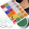 kits y2k Trendy Multicolor Small Bead Kit de 23mm Miã de semente de semente de couro Tassel letra acrílica com miçangas para acessórios de jóias boêmios