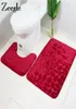 Zeegle 3D Embossing 2pcs Bathroom Rug Set Antislip Shower Mat Bathroom Floor Mats Bath Rugs Memory Foam Bath Mat Set Bathub6481205