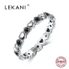 Anneaux Lekani Real 925 STERLING Silver Love Heart Trendy Party Round Ronds Gifts Fine Bijoux For Women Livraison gratuite