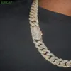 18K Gold Bathed Chain Link Chain Color Colar cubano Jóias VVS Missanite Diamond 925 Colar cubano para homens