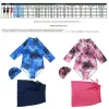 Kleding Vrouwen halve mouw tankinis rashguard zwemkleding bodysuit+rok+cap3pcs surfen zwemmen baden moslimuitslag bewakers upf50+zwempakken