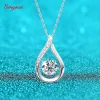 Collares Smyoue 100% MOISSANITE CLIBLACIÓN PARTILLA PARA MUJER 1.0CT 6.5 mm 925 Joya de plata Boda con espumoso Corte redondo de moissanite colgante