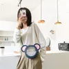 DIY Bear Handmade Bag Cambridge Style Hand Stitching with Sewing Tools Handle Transparent Backpack Shoulder Bag Accessories 240408