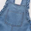 Diimuu Baby Kinder Mädchen Kleidung Kleinkind Overalls Denim Hosen Fashion Kids Casual Overalls Langarmhosen für 26T 240416