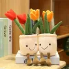 Animaux réalisants tulipsucculent plantes en peluche de décoration en peluche toys librairies douces décor de poupée créative fleurs en pot à fleurs pour filles cadeau