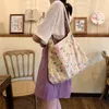Cott Floral Women's's Bag Big Tolevas Shop Sac à bandoulière pour épicerie réutilisable Étudiants pliables Livres Tote Handbags V2ZZ #