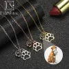 Necklaces EthShine Personalized Dog Paw Photo Projection Necklace 925 Sterling Silver I Love You 100 Languages Memory Necklace Pendant