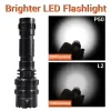 Scopes Updated P50 Tactical Led Flashlight 2000 Lumens Rechargeable Zoomable Flashlight with Flashlight Mount Clip Hunting Weapon Light