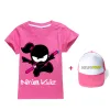 Camisetas adoráveis criança meninas de meninas roupas algodão ninja kidz roupas gráficas camisetas top teenage manga curta tamis tampas para crianças