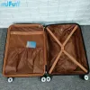 Luggage MiFuny Fashion Rolling Luggage Ins Popular Checked Trolley Bag Carry on Luggage with Wheels Spinner Travel Luggage Suitcases Set