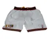 Men Jersey American Ers Iverson White Gaston Pocket Basketball Pants Sports Shorts