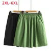 Mesdames Summer Plus Shorts pour femmes Large Loose Green Wide Leg 3xl 4xl 5xl 6xl 240411