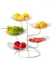 Plates Fruit Plate Five-layer Basket Lotus Leaf Bowl Iron Stand Home Creative Bread Storage Table Tray