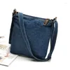 BUSSE DELLA STANTE FASHIONE BLU DENIM DONNE DONNE CAMPIA CLASSICA CLASSE EUROPE CROVE CAMERA ANTERIORE RETRO RETRO