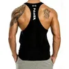 Tamaño europeo para hombre entrenamiento de gimnasio para el gimnasio camisetas sin mangas de algodón y espalda de espalda con correa del hombro fitness 240407