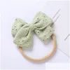 Hair Accessories Baby Lace Embroidered Bow Nylon Headband Solid Bowknot Elastic Hairbands For Newborn Toddler Girls Clip Drop Delivery Dhps8