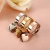 Banden MSX Forever Love Wedding Rings gegraveerd Big Heart Tag Roestvrij staal Charm Ring Rose Gold Color Lover Ring For Women