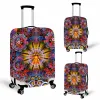 Accessoires Fashion Boheemse stijl Druk lederen kofferafdekking voor reiselastisch stofdichte bagagebekleding Beschermende hoes