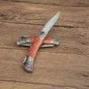 Promocja G0417 Wysokiej jakości folder kieszonkowy 8cr13mov satynowy drewno ostrza ze stalowym uchwytem na zewnątrz kempingowe wędkarstwo EDC noże