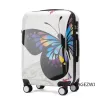 Sets Ladies Butterfly Roller Trolley Gepäckset Set kleiner tragbarer Make -up -Koffer Langstreckenweg Multi funktionaler Speicher