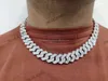 15mm 20inches Hip Hop Icedout Cuban Chain Armband VVS Clarity Moissanite Diamond Mens Womens Birthday Present Factory Low Price