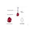 Orecchini JewelryPalace da 1,9 ct Pere creato Rosso Ruby 925 Orecchini a goccia in argento sterling per donna Regalo