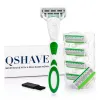 Bıçaklar Qshave Green Series 5 Katman X5 Blade Kadın Bikini Bacak Epilasyon Jilet Sevgililer Günü Hediyesi