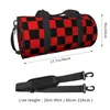 Outdoor Bags Black And Red Checkers Gym Bag Fashon Sports With Shoes Travel Training Printed Handbag Retro FitnessBag For Couple