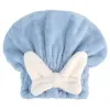 Serviettes coiffes de cheveux secs Super absorbant rapide Capeur sec à nœud papillon Nouveau casquette de serviette sèche mignonne accessoires de salle de bain