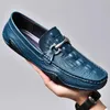 Scarpe casual uomini slip in pelle genuina su mocassini designer di marchi italiani di lusso Moccasins Mocassin Homme Mocasines